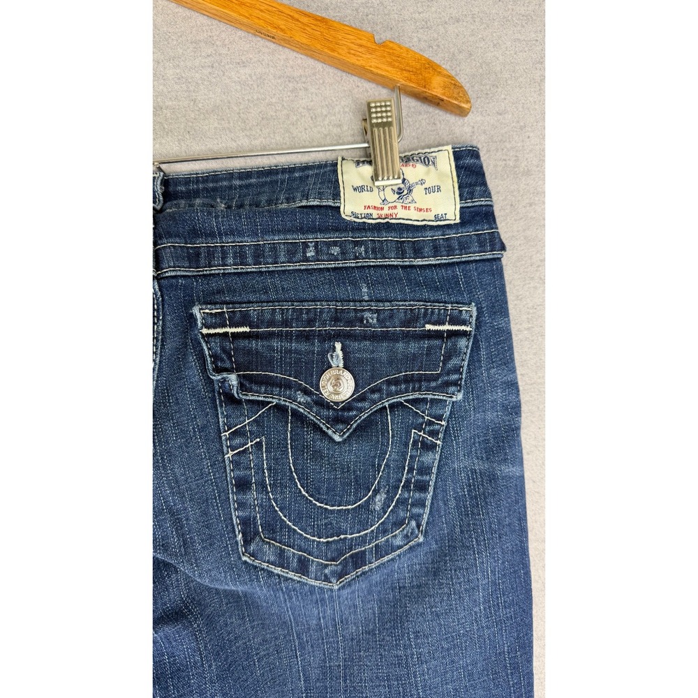 True Religion Section Skinny Dark Wash Flap Pocket Jeans Womens 31x30